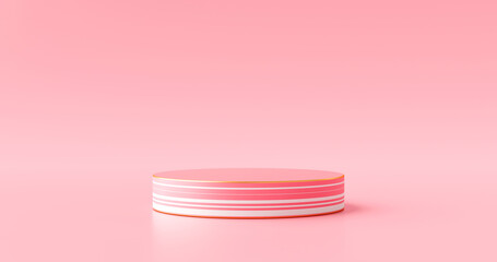 Aufkleber - Abstract pink color product stage background or podium pedestal display on concept art room with studio showcase backdrop. 3D rendering.