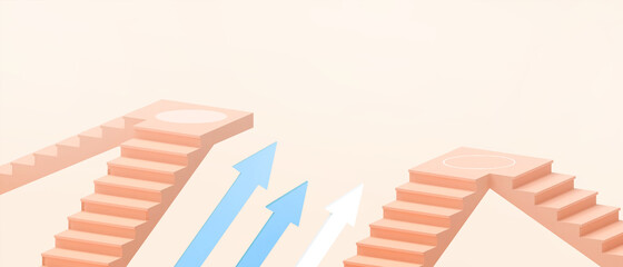 Aufkleber - Ladder and targets with arrows in business competitive ideas in different ways in a yellow background. copy space, digital, banner, website -3d Rendering