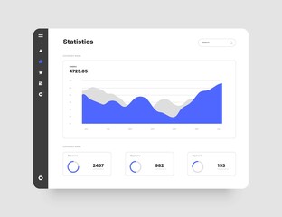 Fototapete - Dashboard design. Desktop app with UI. Use for web application or website.