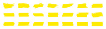 Highlight Marker Lines. Marker Yellow Strokes. Hand Drawn Marker Strokes. Text Marker Stripes. Text Highlights And Underlining. Brush Lines.