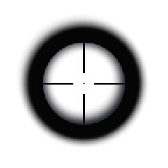 Crosshairs of a sniper scope reticle. Cross hairs of a rifle gun aiming optical viewfinder.