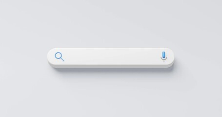 Fototapete - blank minimal search bar box on website interface background with searching or finding button. 3d re