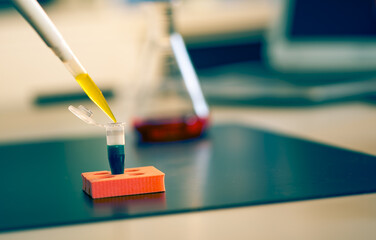 Poster - PCR strip in genetic laboratory