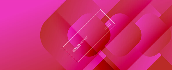 Poster - Square shapes composition geometric abstract background. 3D shadow effects and fluid gradients. Modern overlapping forms