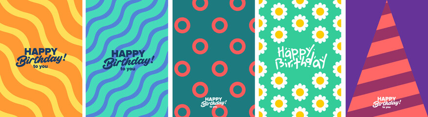 Canvas Print - birthday. simple, fun, vector illustrations.
