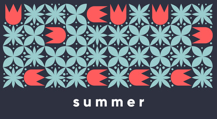 Geometric abstraction. Summer. Vector illustration. Background pattern for a poster, banner, or flyer.