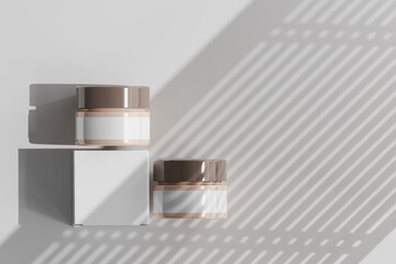 Poster - Isolated Cosmetic Jar and Box 3D Rendering