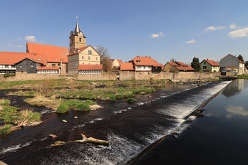 Wall Mural - Romantisches Werratal; Blick auf die Kleinstadt Themar in Südthüringen