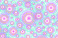 Pastel Green And Purple Seamless Chaotic Circles Pattern For Abstract Background	