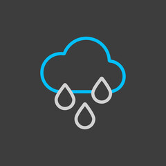 Wall Mural - Raincloud with raindrops icon on dark background