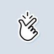 Snap of fingers sticker. Finger snap icon. Easy icon. Finger snapping line sign. Vector on isolated background. EPS 10