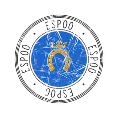 Wall Mural - Espoo city postal rubber stamp