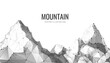 Mountain landscape in digital polygonal style. Vector illustration for a cover or banner.