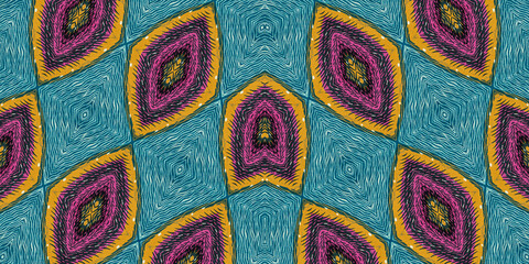 Colorful African fabric – Seamless pattern, cotton, photo