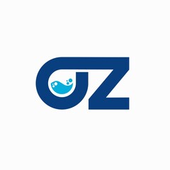 Wall Mural - letter O and Z logo with water concept