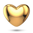 Golden heart. 3D illustration