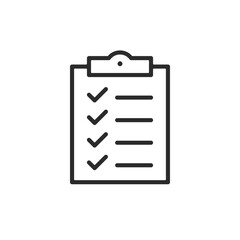 Poster - Checklist line icon. Simple thin line design. Vector icon
