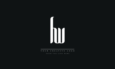 Letter Logo Design with Creative Modern Trendy Typography HW WH H W