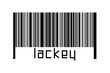 Barcode on white background with inscription lackey below