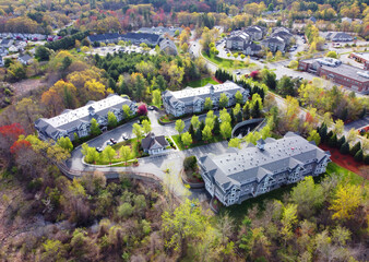 Wall Mural - aerial view of apartment buildings in residential district