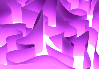 Poster - Abstract wavy elements on a white background. Abstraction winding texture. White and purple pattern. Purple winding maze svehu view. Abstract walls create a maze. Background maze close-up. 3d sketch