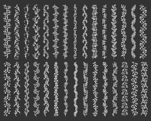 floral borders, dividers and frame lines, vector calligraphy elements with flower ornaments. floral 