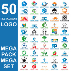  set of restaurant logo , set of food vector