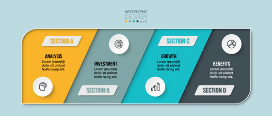 Wall Mural - Business concept infographic template with option.