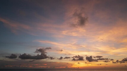 Wall Mural - time lapse video amazing scene of colorful sunset with moving clouds background in nature and travel