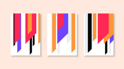 Poster - Set Abstract Collection Contemporary Vector Geometric Desgin Doodle Elements Posters