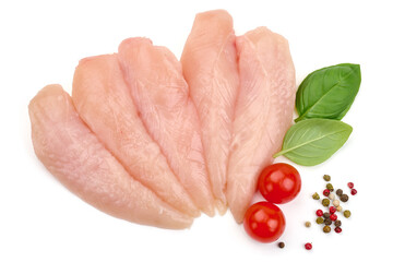 Wall Mural - Chicken Breast Mini Fillets, isolated on white background. High resolution image.