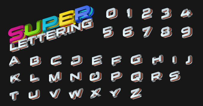 Font 3D Creative Technology Sci-fi Media Corporate Design isolated 3D Rendering illustration.