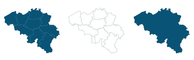 Wall Mural - Belgium map in blue on a white background