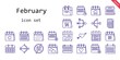 © NinjaStudio - february icon set. line icon style. february related icons such as calendar, cupid, valentines day,