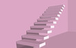 © Crazy Dark Queen - 3D steps with shadow. Ladder on a pink background.