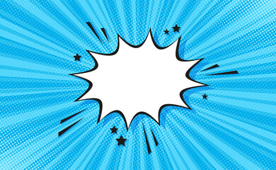 pop art background. halftone comic pattern. cartoon starburst texture. sunburst banner with speech b