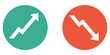 Banner mit 2 Buttons: Pfeil nach oben und unten in grün und rot