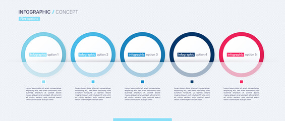 Stylish vector infographic concept template. Five options