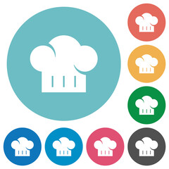 Poster - Chef hat flat round icons