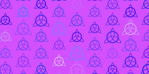 Light Purple vector texture with religion symbols.