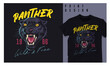 Graphic t-shirt design, panther head ,vector illustration for t-shirt.