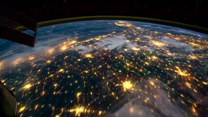 earth planet night scene space view from international space station iss, public domain images from 