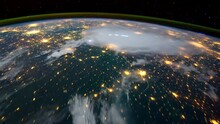 Earth Planet Night Scene Space View From International Space Station ISS, Public Domain Images From Nasa Time Lapse
