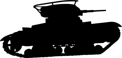 Poster -  tank isolated on white background