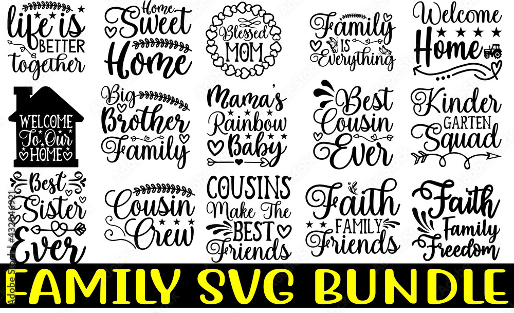 Family SVG design bundle Cut Files for Cutting Machines like Cricut and ...