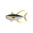 yellow fin tuna fish vector flat illustration of sea animal graphic design element ideas
