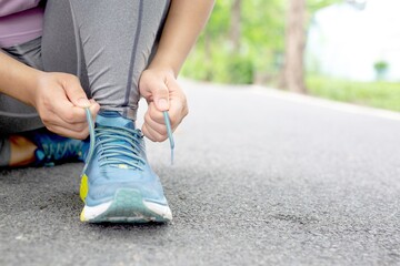 A woman running in the park