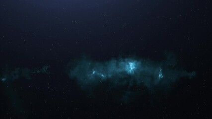 Wall Mural - Flying stars in space with nebula