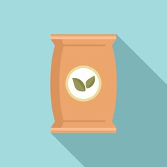 Sticker - Plant soil pack icon, flat style