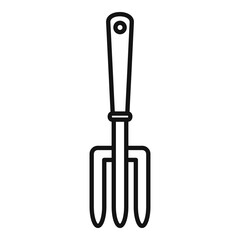 Poster - Fertilizer handle fork icon, outline style